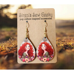 Disney Princess Merida Floral Portrait Earrings